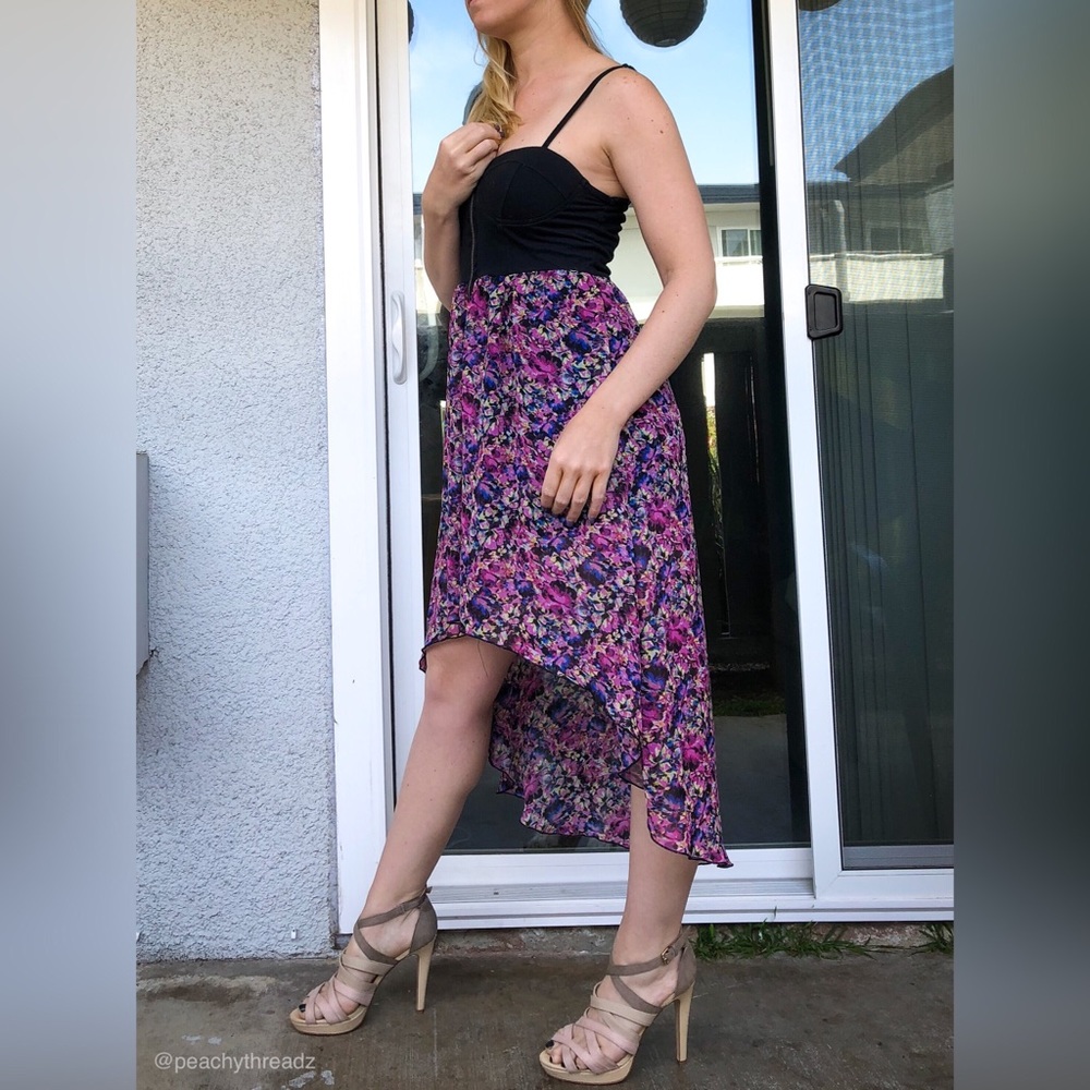 Material Girl floral high-low dress | barely worn